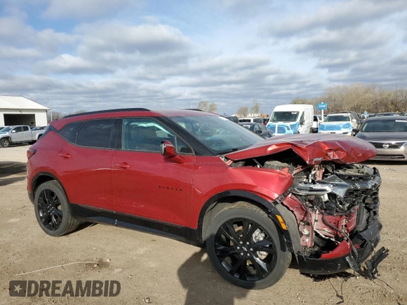 2021 Chevrolet Blazer RS with VIN 3GNKBKRS8MS554301, listed as a Copart auction lot 51752175 with 60,475 mi miles and Salvage title. Bid and sale history available at DreamBid. Image 4.