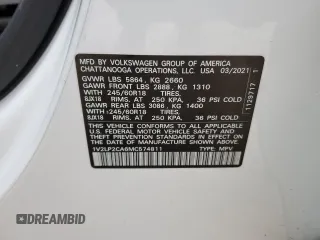 2021 Volkswagen Atlas SE z VIN 1V2LP2CA6MC574811, wystawiony jako Copart lot #41780595 z przebiegiem Nie podano mil oraz Szkody całkowita. Historia ofert i sprzedaży dostępna na DreamBid. Obrazek 14.