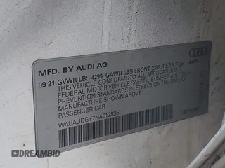 2022 Audi A3 Premium with VIN WAUAUDGY7NA012835, listed as a IAAI auction lot 41229617 with 32,151 mi miles. Bid and sale history available at carsss.com. Image 9.