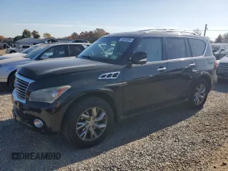 2012 Infiniti QX56 7-passenger with VIN JN8AZ2NE0C9020280, listed as a Copart auction lot 76910394 with 149,414 mi miles and Salvage Title. Bid and sale history available at carsss.com. Image 1.