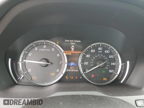 2018 Acura MDX Technology with VIN 5J8YD4H53JL008190, listed as a Copart auction lot 55620065 with 70,180 mi miles and Salvage title. Bid and sale history available at DreamBid. Image 9.