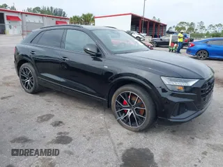 2022 Audi Q8 Premium Plus with VIN WA1EVBF18ND007050, listed as a IAAI auction lot 41863552 with 18,523 mi miles. Bid and sale history available at carsss.com. Image 1.