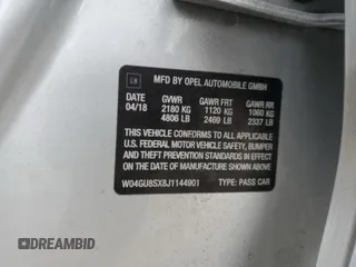 2018 Buick Regal Preferred с VIN W04GU8SX8J1144901, выставлен на аукционе Copart как лот 58662055 с пробегом 59 762 миль миль и Чистый • Clean title. История ставок и продаж доступна на DreamBid. Изображение 10.
