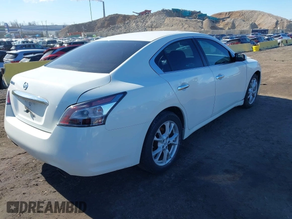 2013 Nissan Maxima SV with VIN 1N4AA5AP4DC818514, listed as a IAAI auction lot 41647195 with 143,476 mi miles and . Bid and sale history available at DreamBid. Image 4.