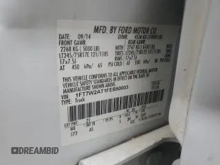 2015 Ford F-250 XL with VIN 1FT7W2AT1FEB50003, listed as a Copart auction lot 89136195 with 212,986 mi miles and Salvage title. Bid and sale history available at DreamBid. Image 12.