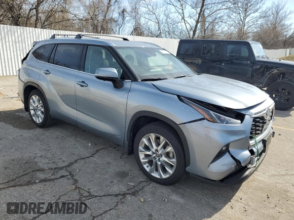 2023 Toyota Highlander Hybrid Limited with VIN 5TDXBRCH8PS597517, listed as a Copart auction lot 43816715 with 14,215 mi miles and Salvage title. Bid and sale history available at DreamBid. Image 4.