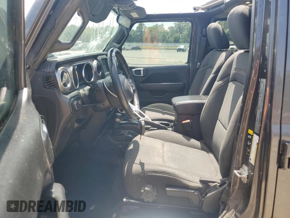 2021 Jeep Wrangler Unlimited Sahara with VIN 1C4HJXENXMW625845, listed as a Copart auction lot 64011475 with 97,505 mi miles and Salvage title. Bid and sale history available at DreamBid. Image 7.
