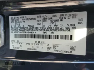 2014 Ford Escape S with VIN 1FMCU0F75EUD42383, listed as a Copart auction lot 75676154 with 72,219 mi miles and Salvage Title. Bid and sale history available at carsss.com. Image 12.