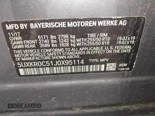 2018 BMW X5 xDrive35i with VIN 5UXKR0C51J0X95114, listed as a IAAI auction lot 42037253 with 80,095 mi miles. Bid and sale history available at carsss.com. Image 9.