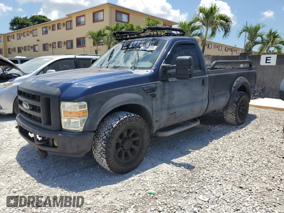 2008 Ford F-250 with VIN 1FDNF20528EA56592, listed as a Copart auction lot 58045595 with 156,228 mi miles and Clean title. Bid and sale history available at DreamBid. Image 1.