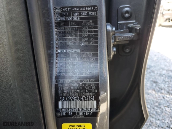 2018 Land Rover Discovery Sport SE with VIN SALCP2RX3JH747124, listed as a Copart auction lot 45405205 with 131,229 mi miles and Non Repairable. Bid and sale history available at carsss.com. Image 13.