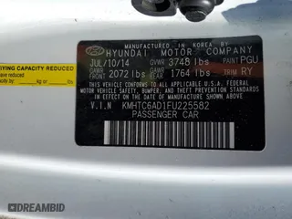 2015 Hyundai Veloster RE:FLEX with VIN KMHTC6AD1FU225582, listed as a Copart auction lot 64731024 with 125,783 mi miles and Non Repairable. Bid and sale history available at carsss.com. Image 12.