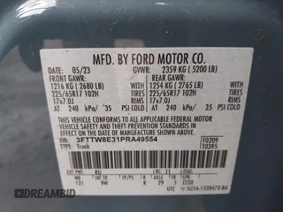 2023 Ford Maverick XL с VIN 3FTTW8E31PRA49554, выставлен на аукционе IAAI как лот 42091514 с пробегом 28 687 миль миль и . История ставок и продаж доступна на DreamBid. Изображение 9.