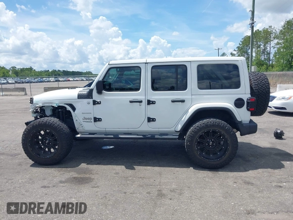 2021 Jeep Wrangler Unlimited Sahara Altitude z VIN 1C4HJXEN7MW518395, wystawiony jako IAAI lot #42484314 z przebiegiem 55 000 mil mil oraz . Historia ofert i sprzedaży dostępna na DreamBid. Obrazek 14.