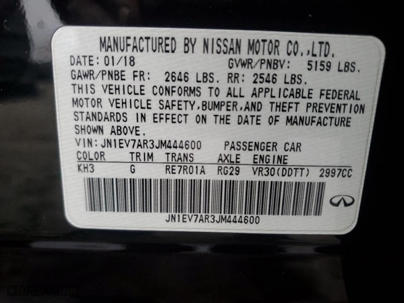 2018 Infiniti Q50 3.0t SPORT with VIN JN1EV7AR3JM444600, listed as a Copart auction lot 83807224 with NaN miles and Salvage Title. Bid and sale history available at carsss.com. Image 12.