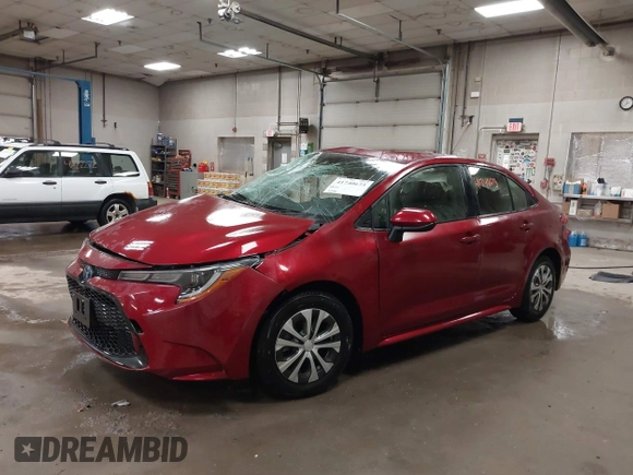 2022 Toyota Corolla Hybrid LE with VIN JTDEAMDE6NJ045669, listed as a IAAI auction lot 41740673 with 37,188 mi miles. Bid and sale history available at carsss.com. Image 2.