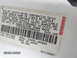 2003 Toyota MR2 z VIN JTDFR320X30062525, wystawiony jako IAAI lot #41558074 z przebiegiem 42 493 mil mil oraz . Historia ofert i sprzedaży dostępna na DreamBid. Obrazek 9.