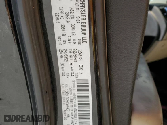 2014 Dodge Durango SXT with VIN 1C4RDHAG2EC970427, listed as a Copart auction lot 60995635 with 159,143 mi miles and Clean title. Bid and sale history available at DreamBid. Image 13.