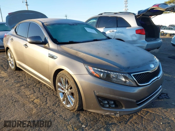 2014 Kia Optima SX Turbo with VIN 5XXGR4A62EG272392, listed as a IAAI auction lot 41236920 with 189,504 mi miles and . Bid and sale history available at DreamBid. Image 1.