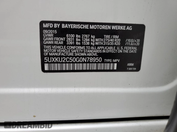 2016 BMW X6 xDrive35i with VIN 5UXKU2C50G0N78950, listed as a Copart auction lot 71841232 with 0 mi miles. Bid and sale history available at carsss.com. Image 13.