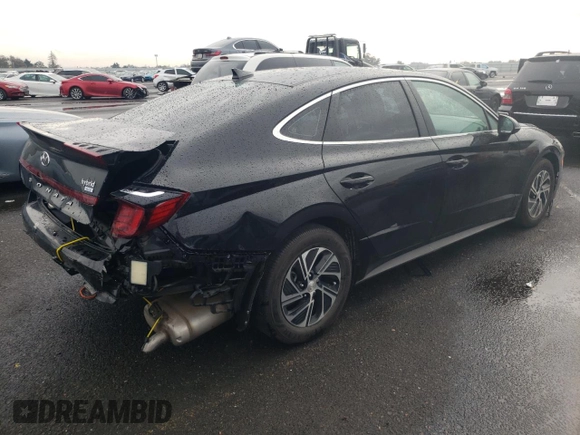 2020 Hyundai Sonata Hybrid Blue with VIN KMHL24JJ2LA010495, listed as a Copart auction lot 82210533 with 46,125 mi miles. Bid and sale history available at carsss.com. Image 3.