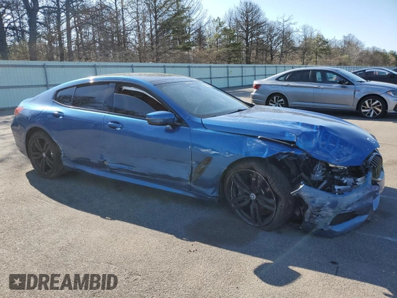 2020 BMW 8 Series M850i with VIN WBAGV8C0XLCE55564, listed as a Copart auction lot 54543135 with 45,704 mi miles and Salvage title. Bid and sale history available at DreamBid. Image 4.