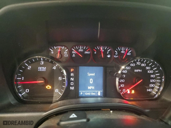 2016 Chevrolet Silverado 1500 Custom with VIN 1GCVKPEC3GZ353706, listed as a Copart auction lot 43090215 with 104,619 mi miles and Salvage Title. Bid and sale history available at carsss.com. Image 9.