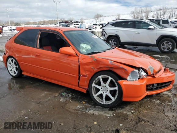 1996 Honda Civic CX with VIN 2HGEJ6329TH119752, listed as a Copart auction lot 45760035 with 191,895 mi miles and Salvage Title. Bid and sale history available at carsss.com. Image 4.