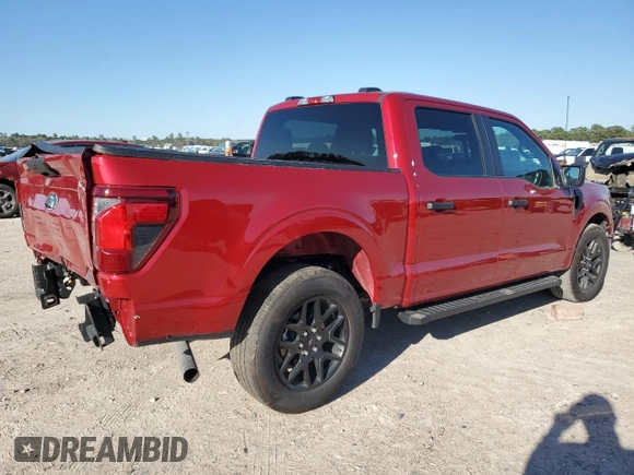 2024 Ford F-150 STX with VIN 1FTEW2KP7RKD11422, listed as a Copart auction lot 48724505 with 1,739 mi miles and Salvage Title. Bid and sale history available at carsss.com. Image 3.