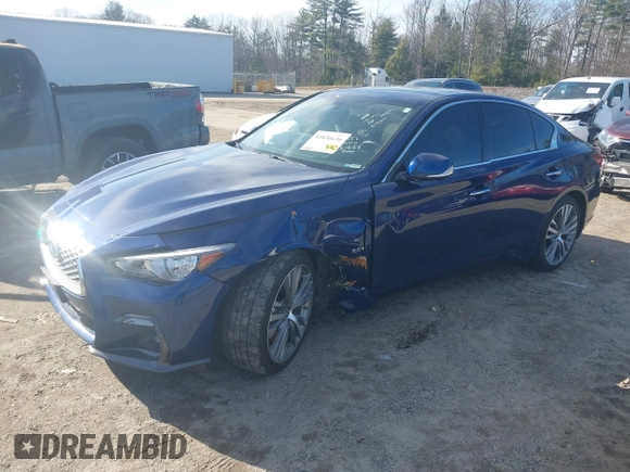 2020 Infiniti Q50 Luxe with VIN JN1EV7AR8LM250180, listed as a IAAI auction lot 41836636 with 53,627 mi miles and . Bid and sale history available at DreamBid. Image 20.