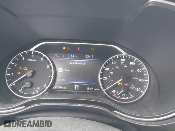 2020 Nissan Maxima S with VIN 1N4AA6BV8LC367086, listed as a IAAI auction lot 41941357 with 79,550 mi miles and . Bid and sale history available at DreamBid. Image 7.