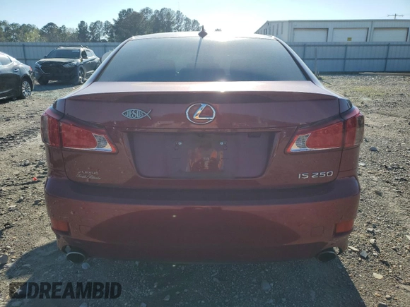 2011 Lexus IS 250 with VIN JTHBF5C20B5137428, listed as a Copart auction lot 50063875 with 193,685 mi miles and Salvage Title. Bid and sale history available at carsss.com. Image 6.