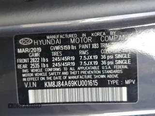 2019 Hyundai NEXO Limited z VIN KM8J84A69KU001615, wystawiony jako Copart lot #84973714 z przebiegiem 55 920 mil mil oraz Szkoda całkowita • Salvage title. Historia ofert i sprzedaży dostępna na DreamBid. Obrazek 15.