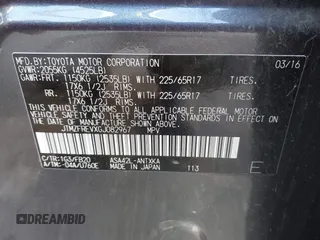 2016 Toyota RAV4 LE with VIN JTMZFREVXGJ082967, listed as a IAAI auction lot 41942424 with 46,944 mi miles. Bid and sale history available at carsss.com. Image 9.
