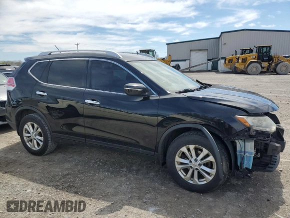 2015 Nissan Rogue SV with VIN KNMAT2MV1FP507924, listed as a Copart auction lot 55219075 with 129,108 mi miles and Salvage Title. Bid and sale history available at carsss.com. Image 4.