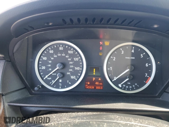 2007 BMW 5 Series 525i with VIN WBANE53537CW67100, listed as a Copart auction lot 45993465 with 145,939 mi miles and Salvage Title. Bid and sale history available at carsss.com. Image 9.