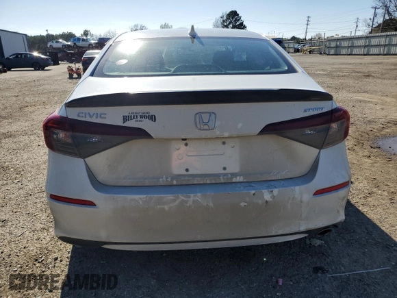 2025 Honda Civic Sedan Sport with VIN 2HGFE2F5XSH519471, listed as a Copart auction lot 45307325 with 6,595 mi miles and Salvage Title. Bid and sale history available at carsss.com. Image 6.