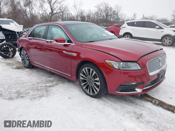 2018 Lincoln Continental Select with VIN 1LN6L9SK1J5617315, listed as a IAAI auction lot 41327631 with 38,167 mi miles. Bid and sale history available at carsss.com. Image 1.
