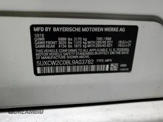 2020 BMW X7 xDrive40i with VIN 5UXCW2C08L9A03782, listed as a Copart auction lot 44856085 with 148,166 mi miles and Salvage Title. Bid and sale history available at carsss.com. Image 13.