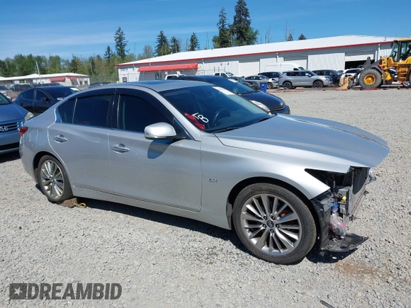 2018 Infiniti Q50 3.0t Luxe with VIN JN1EV7AR1JM443400, listed as a IAAI auction lot 42174726 with 74,677 mi miles. Bid and sale history available at carsss.com. Image 14.