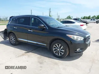 2013 Infiniti JX35 z VIN 5N1AL0MM0DC347143, wystawiony jako IAAI lot #42239032 z przebiegiem 177 662 mil mil oraz . Historia ofert i sprzedaży dostępna na DreamBid. Obrazek 1.