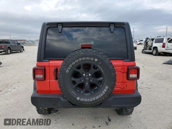 2023 Jeep Wrangler Sport with VIN 1C4HJXDG3PW584885, listed as a Copart auction lot 86057344 with 13,504 mi miles and Salvage Title. Bid and sale history available at DreamBid. Image 6.