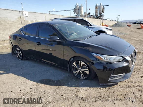 2020 Nissan Sentra SV with VIN 3N1AB8CV3LY219097, listed as a Copart auction lot 48163745 with 61,353 mi miles and Salvage Title. Bid and sale history available at carsss.com. Image 4.