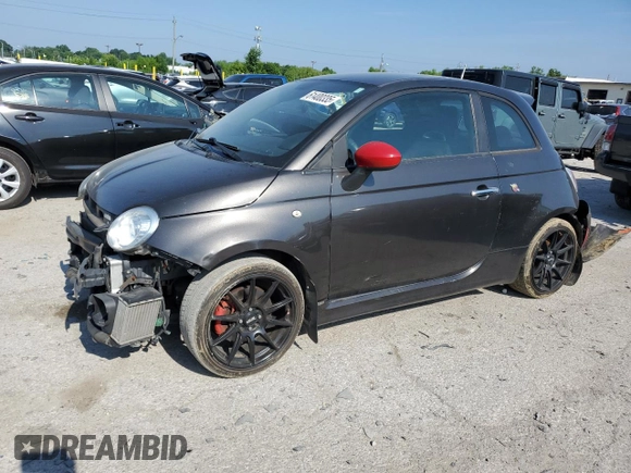 2015 FIAT 500 Abarth with VIN 3C3CFFFH8FT689961, listed as a Copart auction lot 61400335 with 115,665 mi miles and Salvage title. Bid and sale history available at DreamBid. Image 1.