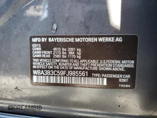 2015 BMW 3 Series 328i xDrive z VIN WBA3B3C59FJ985561, wystawiony jako Copart lot #55222995 z przebiegiem 116 610 mil mil oraz Szkoda całkowita • Salvage title. Historia ofert i sprzedaży dostępna na DreamBid. Obrazek 12.
