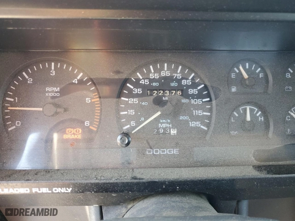 1992 Dodge Dakota "S" with VIN 1B7GL26X8NS523574, listed as a Copart auction lot 65041534 with 122,376 mi miles and Clean Title. Bid and sale history available at carsss.com. Image 9.