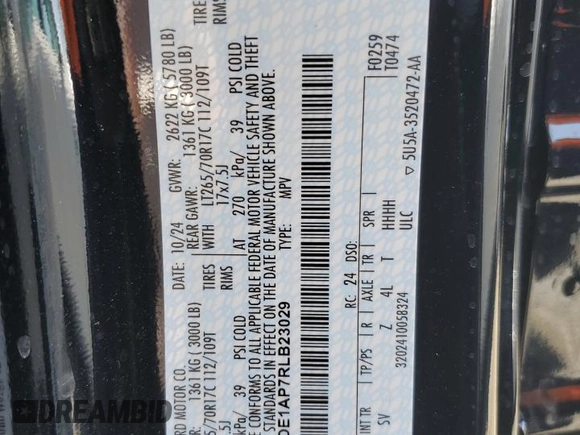 2024 Ford Bronco z VIN 1FMDE1AP7RLB23029, wystawiony jako Copart lot #54862095 z przebiegiem 4 021 mil mil oraz Szkoda całkowita • Salvage title. Historia ofert i sprzedaży dostępna na DreamBid. Obrazek 14.
