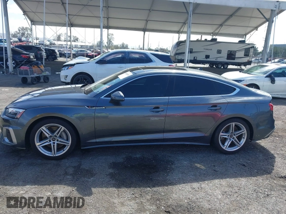 2022 Audi A5 Sportback S line Premium with VIN WAUDACF5XNA028633, listed as a IAAI auction lot 41696539 with 1 mi miles. Bid and sale history available at carsss.com. Image 14.
