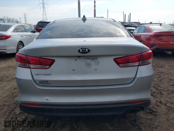 2017 Kia Optima LX with VIN 5XXGT4L36HG147615, listed as a IAAI auction lot 41710145 with 125,743 mi miles. Bid and sale history available at carsss.com. Image 16.