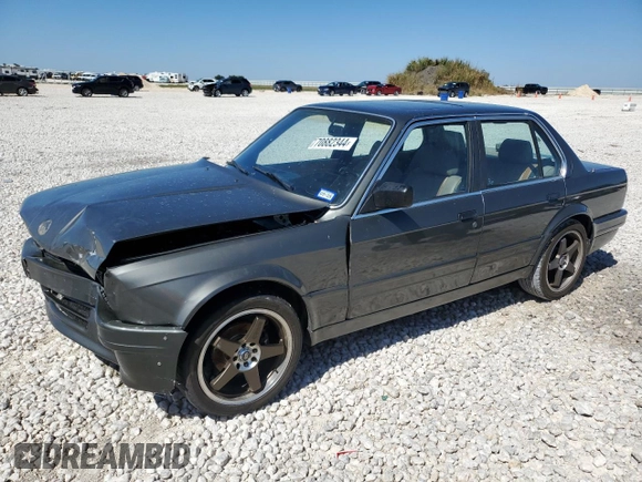 1987 BMW 3 Series 325i with VIN WBAAD2309H2446547, listed as a Copart auction lot 70882344 with 187,806 mi miles and Salvage Title. Bid and sale history available at carsss.com. Image 1.